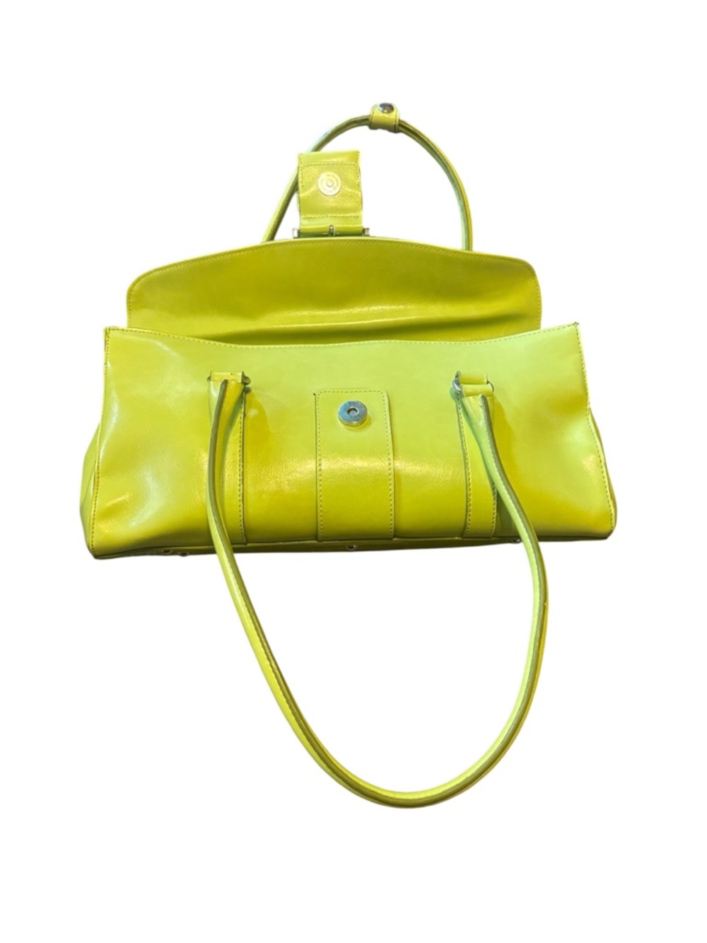 Chartreuse Rina Rich Faux Leather Shoulder Bag 💚 Y2K - Picture 5 of 14